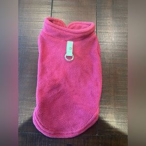 Small hot pink dog sweater with hook
